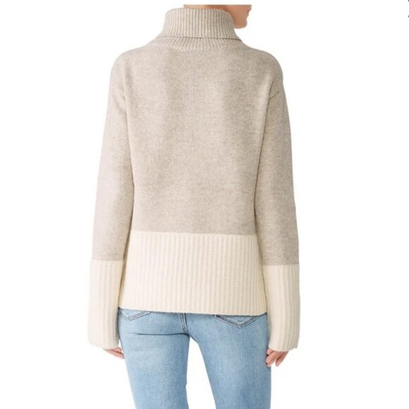 Derek Lam Wool Blend Sweater High Neck Pullover Beige Cream Size Small Apres Ski - Picture 4 of 13